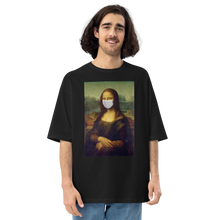 Black / S Monalisa Mask Unisex Oversized T-Shirt by Design Express