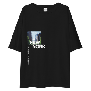 New York Coordinates Front Unisex Oversized Dark T-Shirt by Design Express