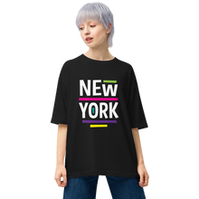 Black / S New York Pop Front Unisex Oversized T-Shirt by Design Express