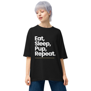 Eat Sleep Pup Repeat "Poppins" Unisex Oversized T-Shirt by Design Express