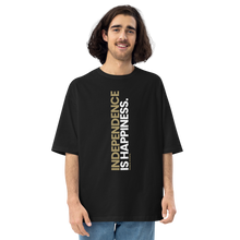 Black / S Independence is Happiness "Poppins" Unisex Oversized T-Shirt by Design Express