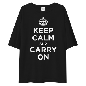 Keep Calm and Carry On Reverse Unisex Oversized T-Shirt by Design Express