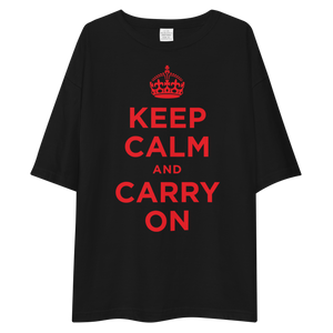 Keep Calm and Carry On Red Unisex Oversized T-Shirt by Design Express