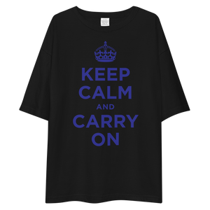 Keep Calm and Carry On Blue Unisex Oversized T-Shirt by Design Express