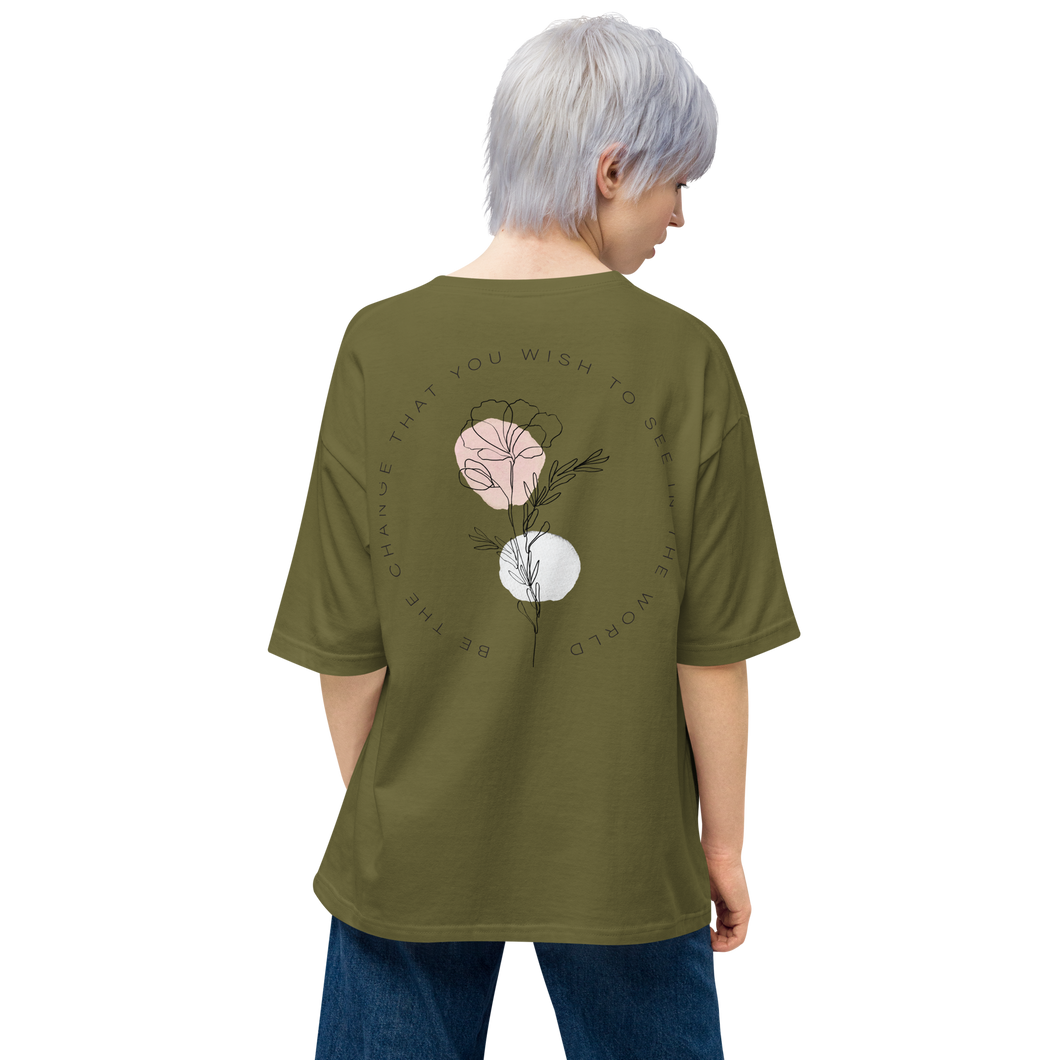 City Green / S Be the change that you wish to see in the world Unisex Oversized T-Shirt by Design Express