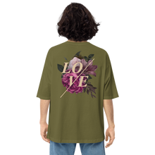 City Green / S Love Flower Back Unisex Oversized T-Shirt by Design Express