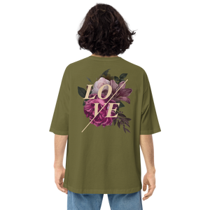 City Green / S Love Flower Back Unisex Oversized T-Shirt by Design Express