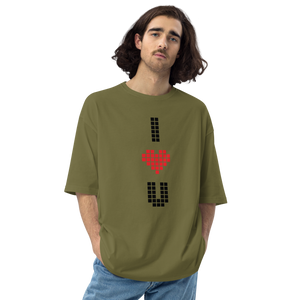 City Green / S I Heart U Pixel Vertical Unisex Oversized T-Shirt by Design Express