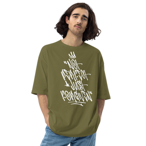 City Green / S Not Perfect Just Forgiven Unisex Oversized Dark T-Shirt by Design Express