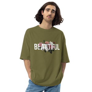 City Green / S Beautiful Flower Unisex Oversized Dark T-Shirt by Design Express