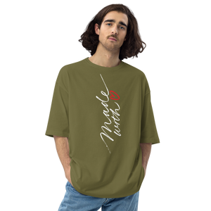 City Green / S Made With Love (Typo) Unisex Oversized T-Shirt by Design Express