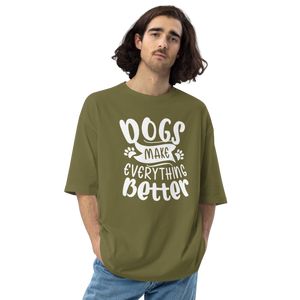 City Green / S Dogs Make Everything Better Unisex Oversized T-Shirt by Design Express