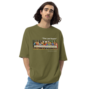 City Green / S The Last Supper Unisex Oversized Dark T-Shirt by Design Express