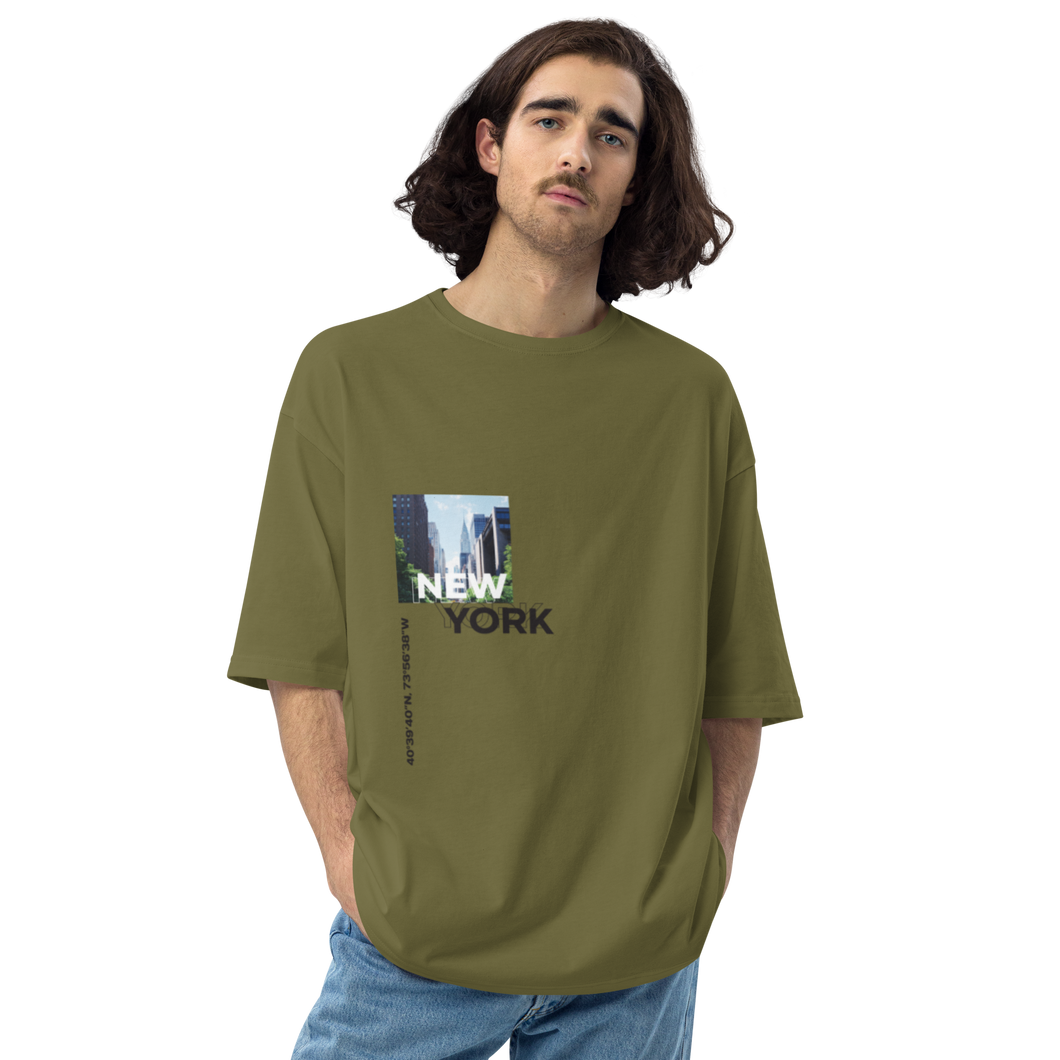 City Green / S New York Coordinates Front Unisex Oversized Light T-Shirt by Design Express