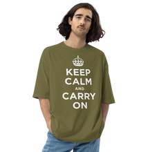 City Green / S Keep Calm and Carry On Reverse Unisex Oversized T-Shirt by Design Express