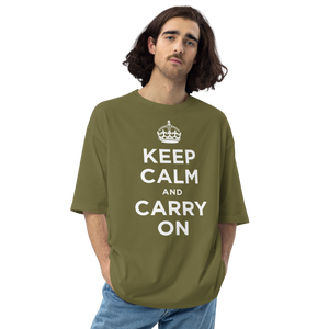 City Green / S Keep Calm and Carry On Reverse Unisex Oversized T-Shirt by Design Express