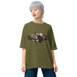 City Green / S Beautiful Flower Unisex Oversized Light T-Shirt by Design Express