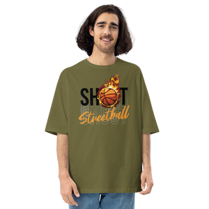 City Green / S Shoot Streetball Front Unisex Oversized Light T-Shirt by Design Express