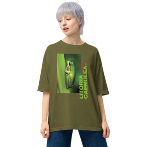 City Green / S Litoria Caerulia Front Unisex Oversized T-Shirt by Design Express