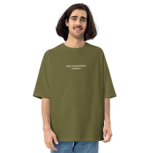 City Green / S Travel Is An Investment In Yourself Back Unisex Oversized T-Shirt by Design Express