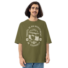 City Green / S Travel Is An Investment In Yourself Front Unisex Oversized T-Shirt by Design Express