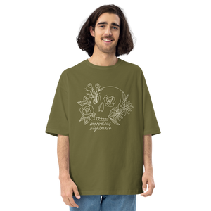 City Green / S Marvelous Nightmare Flower Skull Front Unisex Oversized T-Shirt by Design Express