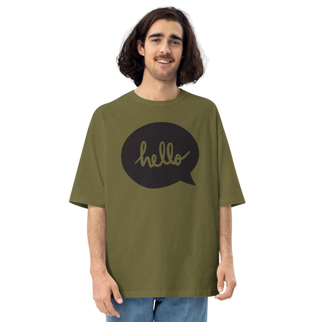 City Green / S Hello Unisex Oversized T-Shirt by Design Express