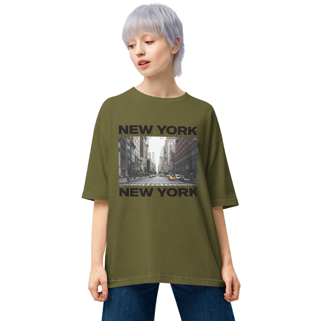 City Green / S New York Front Unisex Oversized Light T-Shirt by Design Express