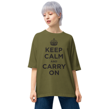 City Green / S Keep Calm and Carry On Unisex Oversized T-Shirt by Design Express