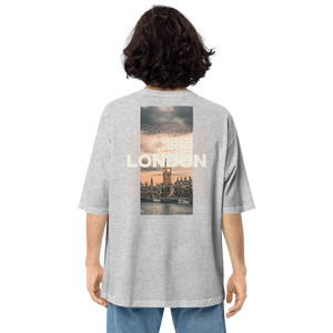 Mixed Grey / S London Back Unisex Oversized T-Shirt by Design Express