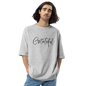 Mixed Grey / S Grateful Light Unisex Oversized T-Shirt by Design Express