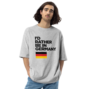 Mixed Grey / S I'd Rather Be In Germany Unisex Oversized Light T-Shirt by Design Express