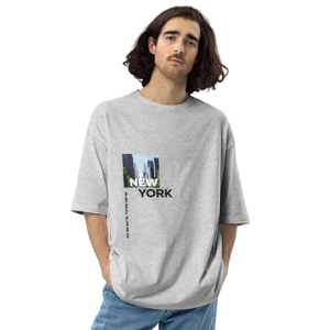 Mixed Grey / S New York Coordinates Front Unisex Oversized Light T-Shirt by Design Express