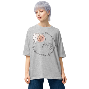 Mixed Grey / S Dream as if you will live forever Unisex Oversized T-Shirt by Design Express