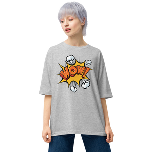 Mixed Grey / S Wow Pop Art Unisex Oversized T-Shirt by Design Express