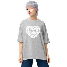 Mixed Grey / S Made With Love (Heart) Unisex Oversized T-Shirt by Design Express