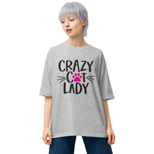 Mixed Grey / S Crazy Cat Lady (Pet Lover) Unisex Oversized Light T-Shirt by Design Express