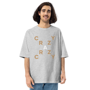 Mixed Grey / S Crazy X-Cross Unisex Oversized T-Shirt by Design Express