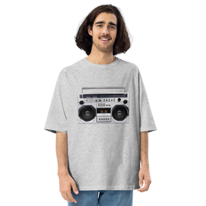 Mixed Grey / S Boom Box 80s Unisex Oversized T-Shirt by Design Express