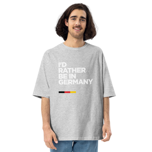 Mixed Grey / S I'd Rather Be In Germany Unisex Oversized T-Shirt by Design Express