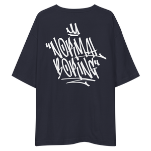 Normal is Boring Graffiti Back Unisex Oversized Dark T-Shirt by Design Express