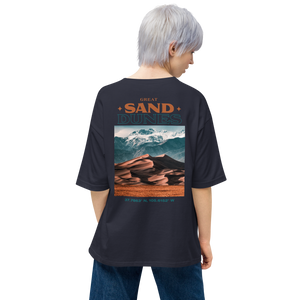 Navy / S Great Sand Dunes Back Unisex Oversized T-Shirt by Design Express