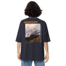 Navy / S Maroon Bells, Colorado Back Unisex Oversized T-Shirt by Design Express