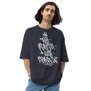 Navy / S Not Perfect Just Forgiven Unisex Oversized Dark T-Shirt by Design Express