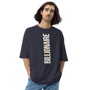 Navy / S Billionaire in Progress (motivation) Unisex Oversized T-Shirt by Design Express