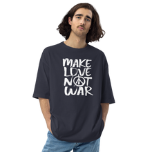 Navy / S Make Love Not War Unisex Oversized T-Shirt by Design Express