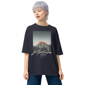 Navy / S Nature Yosemite Front Unisex Oversized T-Shirt by Design Express