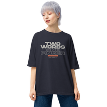 Navy / S Two Words One Finger Unisex Oversized T-Shirt by Design Express