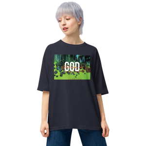 Navy / S Believe in God Unisex Oversized T-Shirt by Design Express