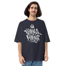 Navy / S Normal is Boring Graffiti Unisex Oversized Dark T-Shirt by Design Express